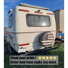 Spare Tire Cover, Wheel Cover With American USA PVC Leather Waterproof Dust - Proof Universal Fit Trailer RV SUV Vehicle 15 Inch - 14 Inch - View 4