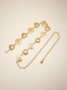 Gothic Style Heart-Shaped Gold Waist Belt/Chain/Belt/Body Chain, Suitable For Daily Wear, Party, Concert, Beach Holiday, Halloween Costume Accessories For Women - Multicolor - View 5