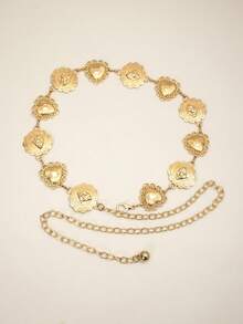 Gothic Style Heart-Shaped Gold Waist Belt/Chain/Belt/Body Chain, Suitable For Daily Wear, Party, Concert, Beach Holiday, Halloween Costume Accessories For Women - Multicolor - View 9