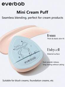 Everbab 6pcs Pink Bow Mini Makeup Puff Set,Cheap,Stocking Stuffers,Makeup,Makeup Tools,Cheap Stuff,Gifts,Gifts For Women,Christmas Gifts