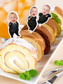 1 件定制纸质照片蛋糕装饰，可重复使用，适用于生日、周年纪念、纸杯蛋糕装饰、面包店、提拉米苏、圣诞节、个性化照片和文字、纸质蛋糕装饰