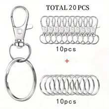 10 件/20 件锌合金钥匙扣挂钩 - 可旋转龙虾爪扣，适用于 DIY 工艺品、珠宝制作和宠物项圈配件