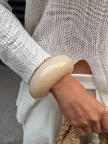 3pcs/Set Exaggerated Asymmetrical Resin Semi-Transparent Bracelet For Women, Unique & Versatile - Multicolor - View 6