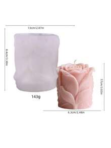 Molde de silicone para vela com aroma de rosas, 1 peça, asas de rosa, sabonete em gesso, enfeites decorativos para o dia dos namorados e presentes criativos - Branco - Ver 2