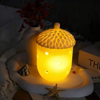 Semi-Translucent White Pine Cone Candle Holder - DIY Painting - Home Holiday Decor Atmosphere Light - Holiday Tabletop Decoration