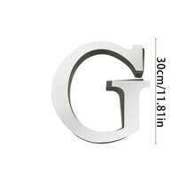 Silver Mirror Alphabet A-Z Wall Stickers - 10/15/20/30cm Tall Letters & Symbols Sold Separately, Dual-Layer Design: Reflective Acrylic Top + 1cm Thick Foam Base With Adhesive, Apply Together For 3D Effect Or Use Only Mirror Layer, Create Custom Words On Walls/Windows, Ideal For Marriage Ceremony Initials, Inspiring Messages In Work Areas, Romantic HOME Displays