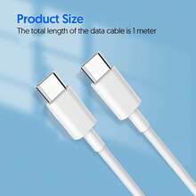 1/2/5pcs USB-C To Type-C 60W Fast Charging Cable, 3.3FT/100cm Length, Compatible With IPhone 17/16/15 Series, S25/S24, / - White - View 4