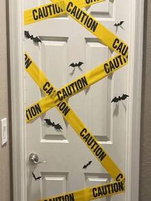 1 Roll Keep Out Caution Danger Warning Tape, Construction Site Warning Line Yellow Construction Vehicle Party Decorations Birthday Party Supplies(One Roll Is 5 Centimeters In Width And 50 Meters In Length.) - Yellow - View 3
