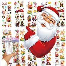 50 Pcs Random Santa Claus Style Bubble Stickers, 3D Cartoon Creative Self-Adhesive Graffiti Stickers, Suitable For Laptops, Luggage, Refrigerators, Student Reward Stickers, DIY For Phones, Laptops, Luggage, Refrigerator Stickers.