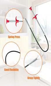 Hair Drain Clog Remover Tool – 6 * 25-Inch Sink Snake + 1 * 24-Inch Drain Cleaner Tool, Plumbing Snake For Shower, Toilet, Kitchen Sink &Amp; Tub – 7-Piece Hair Removal Tool Set - White - View 6