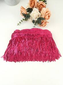 1码，10码，多种颜色可选。高品质电脑刺绣亮片流苏，适用于服装配饰、舞裙、肚皮舞裙、DIY刺绣工艺品，宽度：14厘米/5.5英寸 - 彩色 - 查看 7