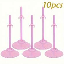 10 件透明玩具娃娃展示架 - 适用于家庭、客厅、办公室和节日装饰的塑料装饰配件 - 非常适合圣诞节、情人节和新年庆祝活动