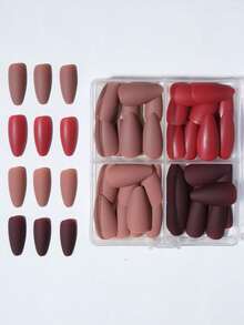 96片（4种混合色）杏仁形亮面亚克力美甲贴片，提升您的时尚感。这款美甲套装采用完美贴合设计，包含1片果冻胶和1把指甲锉。秋季美甲，让您的指尖闪耀动人，适合派对、舞会和日常佩戴。美甲用品 - 彩色 - 查看 5