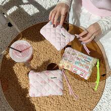 1个卡通花朵化妆包，可装口红，女士化妆包，小型便携化妆盒，女士旅行包，铅笔盒，大容量化妆刷收纳袋，旅行洗漱包，铅笔袋化妆包，化妆包，洗漱包，旅行必备，邮轮必备，度假必备，男女旅行收纳盒，节日必备，女士礼物 - 彩色 - 查看 5