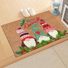 1pc Crystal Velvet Christmas Entrance Mat, Home Doormat, Anti-Slip Carpet Floor Mat