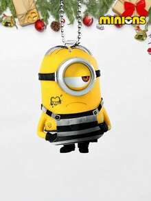 Minions 1pc/3pcs Minions 2D Acrylic Pendant, Cute Cartoon Keychain, Creative Pendant Decoration, Christmas Tree Ornaments, Bag Pendant, Party Gift, Festival Gift