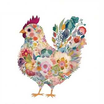 1/2/3pcs Colorful Floral Chicken Pattern Heat Transfer Stickers, Suitable For DIY T-Shirts, Jeans, Hoodies, Bags, Pillows (Mixed Colors), Holiday Crafts, Durable Decorative Stickers, Clothing Embellishment, Party Decorations