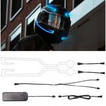 1 Set de Luces para Casco de Motocicleta, Luces de Freno Libres para Casco, Pegatinas de Rayas Iluminadas, Tira de Luz EL para Cascos de Motocicleta