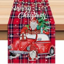 Steag de masă festiv de Crăciun cu bivoli de apă, covorașe de masă pătrate și rotunde, steag de masă cu brad de Crăciun cu camion roșu, față de masă cu camion roșu pentru masă, disponibil într-o varietate de dimensiuni