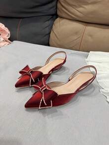 High Heeled Women's Shoes, Fashionable Large Buckle Women's Shoes, Daily Elegant Style,Kitten Heels,Party Outfits - Red - View 16