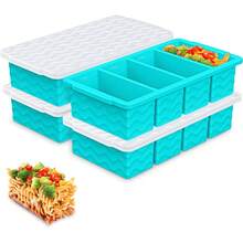 Silicone Freezer Molds For Soup With Lid – 1-Cup Soup Container Style Ice Cube Trays For Freezer, Meal Prep & Food Storage, Freeze 250mL/125mL Portions – 4 Pack - Màu vàng - Xem 1