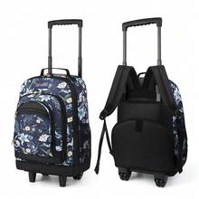 NEW YORK XPRESS 2 In 1 Carry On Travel Backpack 20" Rolling Backpack For Women Men With Wheels & Telescopic Handle For Work Weekend School & Short Trips - BLUE-LILIES - 查看 1