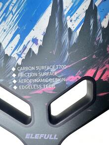 Carbon Fiber Pickleball Paddle With Aero Throat, Hot Pressed Carbon Fiber Pickleball Paddle, 16mm PP Honeycomb Core, Sandblasted Finish, Unisex-Adults, High Strength & Control For Textured Carbon Surface (Balanced Type) - 黑藍 - 查看 5