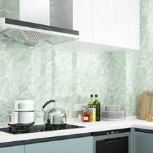 10 件仿厚大理石瓷砖地板贴纸，PVC，防水，自粘，客厅卫生间厨房家居地板装饰房间装饰家居装饰客厅装饰房屋装饰墙纸壁纸厨房装饰墙艺术墙贴墙面装饰墙贴 - 彩色 - 查看 11