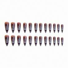 Stiletto Press On Nails Long Fake Nails Black Purple Ombre Glue On Nails Goth Acrylic Nails 24Pcs French Tip False Nails Manicure Stick On Nails Almond Artificial Nails - 多色3 - 查看 3