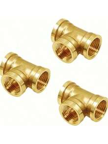 Brass T-Type G1/2 Threaded Connector - Corrosion Resistant Faucet, Shower And Irrigation System Accessories, Suitable For Hydraulic, Pneumatic, And Piping Systems - Industrial Pipe Fittings, Universal For Europe And America