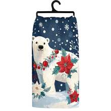 2 pièces/100 pièces Chiffon de cuisine à motif d'ours blanc, convient pour la décoration intérieure des restaurants, cuisines et salles de bains, la décoration de banquet, les cadeaux de fête et peut être offert en cadeau