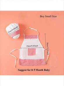 婴儿厨师围裙帽子套装婴儿摄影道具新生儿烹饪道具拍摄婴儿写真条纹厨师帽女仆服装套装