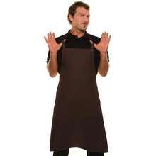 Santorini Press Stud Bib Apron (Light Brown) - Beige - View 1