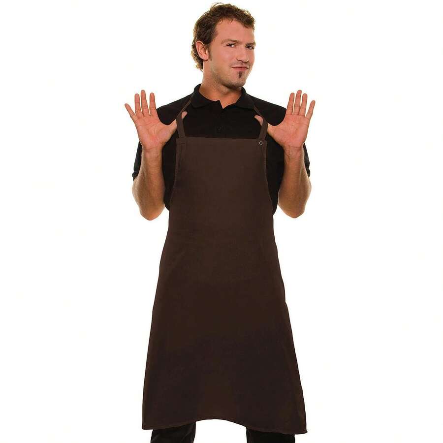 Santorini Press Stud Bib Apron (Light Brown) - Beige - View 1