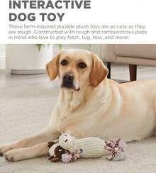 Outward Hound Ranch Roperz Cow Plush Squeaky Dog Toy - 羅皮茲鱷魚 - 查看 11