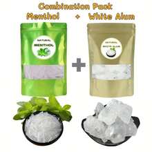 24g Menthol + 24g Alum Fragrance Combo Pack - 100% Natural Plant Extract Aroma, Releases Fresh Scent, Quickly Purifies Air. Suitable For Home, Studio, Yoga Room To Create A Natural & Comfortable Environment - Natural Menthol + White Alum Fragrance Combination Pack - View 1