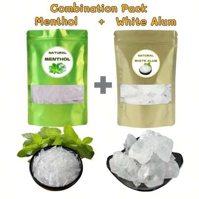Kombinationspaket med 24 g mentol + 24 g alun - 100 % naturlig växtextraktarom, avger en frisk doft och renar snabbt luften. Lämplig för hemmet, studion och yogarummet för att skapa en naturlig och bekväm miljö.