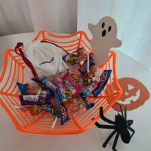 Halloween Dekoration Spinnennetz Obstkorb Layout Party Süßigkeiten blaue Requisiten