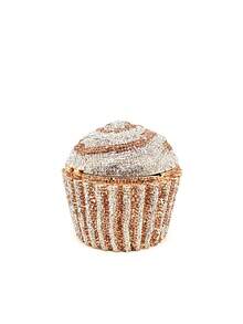 Túi xách cầm tay mini hình bánh cupcake đính pha lê, thiết kế bánh cupcake màu hồng, đính đầy kim cương, dây đeo kim loại, túi xách dự tiệc cho nữ/bé gái, túi cầm tay đính đá thủ công cao cấp, thích hợp cho các sự kiện trang trọng, đám cưới, cô dâu, tiệc cocktail, kèm hộp quà sang trọng, món quà Giáng sinh lý tưởng. - Vàng - Xem 5