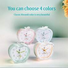 1pc Fashionable Creative Alarm Clock, Cute Crystal Handle Mini Clock, Candy Color Desk Decor, Silent Operation, Bedroom Bedside Wake Up Light Home Decor Room Decor