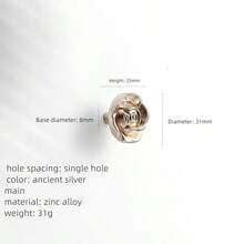 1 Piece Zinc Alloy Wardrobe Drawer Handle, Cabinet Knob, American Retro Furniture Door Handle, Kitchen Handle, Dressing Table, Children's Room Drawer Handle, Furniture Hardware Accessories