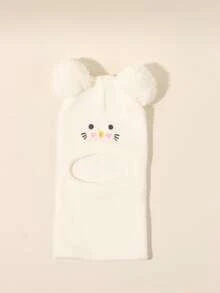 1 pezzo Cappello balaclava in maglia con ricamo a gatto, carino per bambini, cappello invernale caldo e casual per neonati/bambini, adatto per bambino/bambina, berretto da sci per uso quotidiano e all'aperto - Multicolore - Visualizzare 44