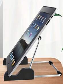 Adjustable Foldable Tablet And Mini Laptop Stand - Portable Ergonomic Stand, Portable Keyboard Height Riser, With Adhesive Pad, Aluminum Frame, Multi-Angle Viewing, Black Base And Metal Wire Frame, For IPad And Other Devices, Suitable For Office Work And Study (Self-Assembly Required) - Multicolor - View 3