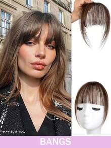 夹式刘海 真人发夹式细刘海 带鬓角假发片 假前刘海接发 女士适用