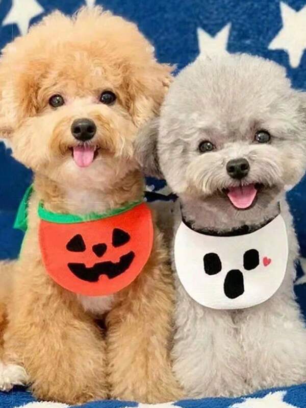 1 قطعة من ربطات عنق الكلاب/القطط، وشاح عصابة، لوازم الحيوانات الأليفة لعيد الهالوين وعيد الميلاد، تصاميم متنوعة