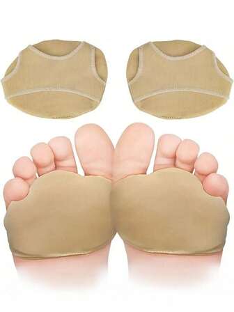 2pcs Pads For Women & Men - Soft Silicone Forefoot Cushions, Anti-Friction & Anti-Slip Insoles For Ball Of Foot Support, Foot Comfort Pads Ergonomic Forefoot Design