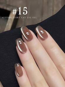 MISS SHAKA 10ml Autumn Story Ice Transparent Pink Red Gold Blue Brown Glass Bead Cat's Eye Gel Nail Polish 2025 Autumn Winter Nails Y2K Nails Popular Whitening Mirror Moonlight Porcelain White Cat's Eye Nail Salon Home Diy Nail Art Nail Supplies Christmas Nails