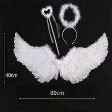 仙女天使翅膀背饰万圣节服装白色羽毛恶魔道具彩色翅膀配饰装饰