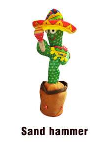 1个会跳舞的仙人掌，神奇的花朵，可重复录音，发光娃娃，创意毛绒扭动身体娃娃，会唱歌，青少年减压恶作剧玩具 - 彩色 - 查看 16