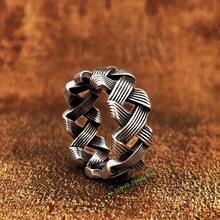 1 件链式不锈钢戒指，男女通用时尚珠宝配饰 - 黑色 - 查看 5